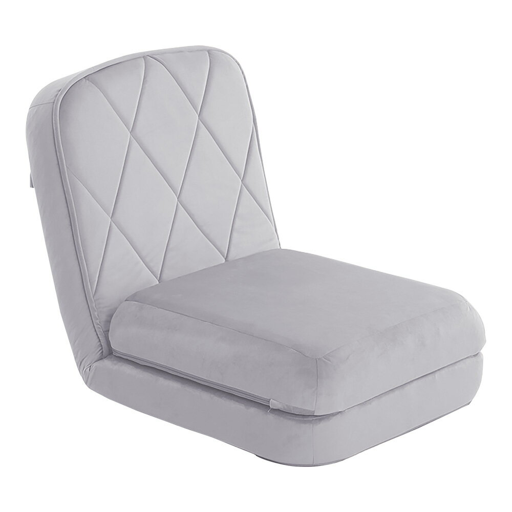 大人かわいい リクライニングソファベッド 一人掛け SH-07-OK3SB-1--GY グレー 幅58cm ホームテイスト ソファベット 女の子 折り畳み式 おしゃれ かわいい 可愛い ベロア 一人暮らし 1人掛け 一人用