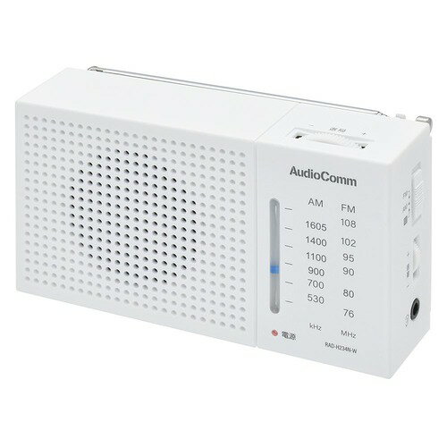 AudioComm AM/FM�ϥ�ǥ��饸�� �ۥ磻�� RAD-H234N-W AudioComm OHM ������ �ϥ�ǥ� �饸�� 2�Х�� �磻��FM