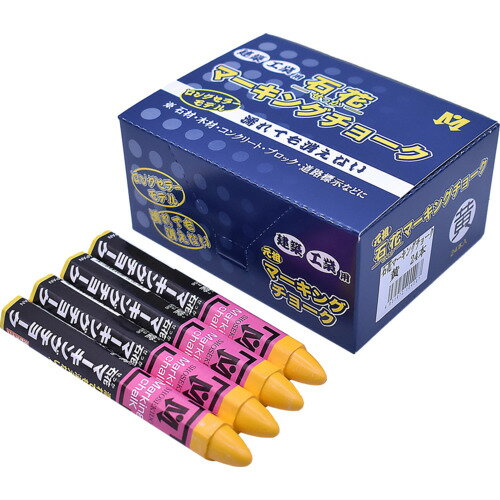 石花マーキングチョーク 24本箱売 黄色 S15408 祥碩堂 測量用品 建築用筆記具