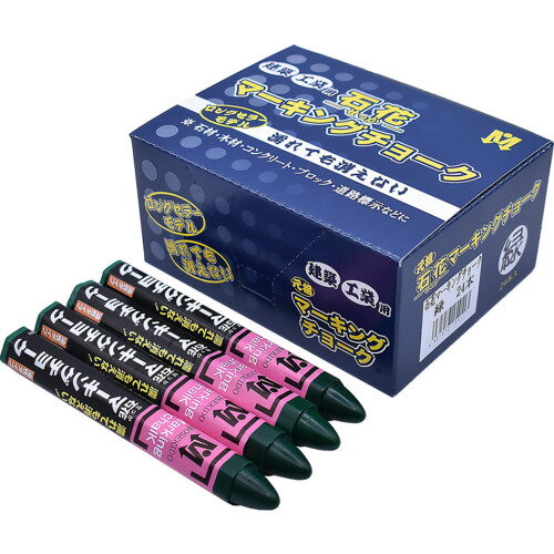 石花マーキングチョーク 24本箱売 緑色 S15411 祥碩堂 測量用品 建築用筆記具