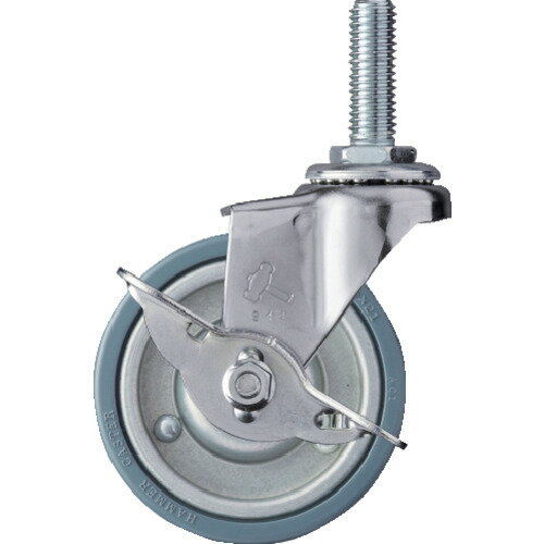 ねじ込み旋回式ゴム車輪 (スチールホイール)75mm SP付 415EAPR75 ハンマー キャスター ねじ込み式ゴム車