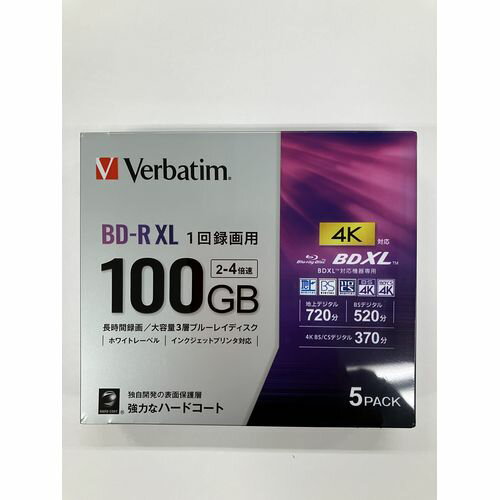 ミツビシ BD-R XL 5枚 VBR520YP5D4 入数:5PACK Verbatim BD-R XL 100GB 新4K 4K 朝日電器 ELPA ミツビシ BD-R XL 5枚 VBR520YP5D4 入数:5PACK Verbatim BD-R XL 100GB 新4K 4K 朝日電器 ELPA