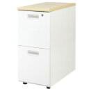 【法人様限定】【沖縄・離島配達不可】ナッツ ニュータイプ 脇机 鍵付き LD-WD2S-AW-NA-WH ナチュラル×ホワイト 袖箱:2段・ホワイト Netfo...