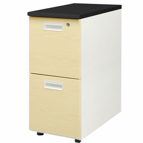 【法人様限定】【沖縄・離島配達不可】ナッツ ニュータイプ 脇机 鍵付き LD-WD2S-C-AW-BK-NA ブラック×..