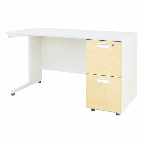 奥行と収納をスリムにすることで空間を有効活用。新時代のスタンダードデスクです。 外寸/幅1200×奥行600×高さ700mm内寸/幅220×奥行445×高さ180mmカラー/天板:ホワイト、本体:ホワイト、袖箱:ナチュラル(木目調)材質/天...