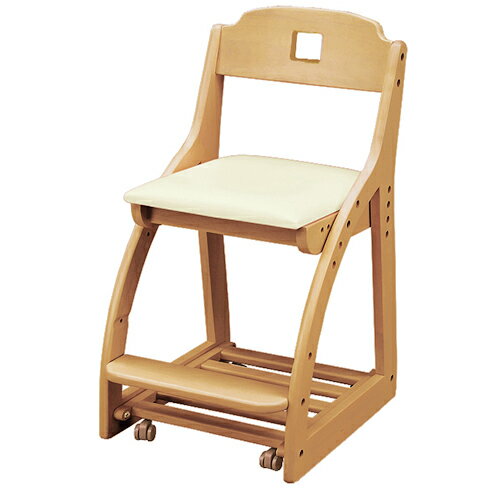 学習チェア 木製チェア エリック 333301 アイボリー 関家具 学習椅子 キッズチェア 小学生 こども 高さ調整可能 クッション 足置き キャスター シンプル コンパクト