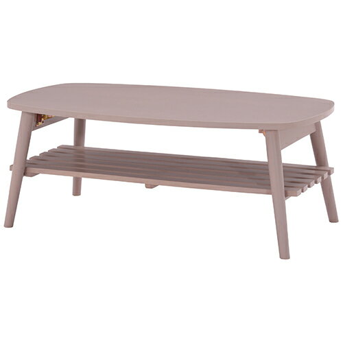 センターテーブル 90cm 棚付き 折れ脚 レシピ 408741 ピンク 関家具 センターテーブル ローテーブル リビングテーブル 座卓 パステル くすみ 折り...