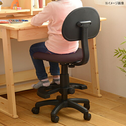 学習チェア 昇降 足置きリング付き ホップ 425167 ダークブラウン 布張り 関家具 学習椅子 キッズチェア 小学生 こども 高さ調整可能 クッション 足置き キャスター シンプル コンパクト [3]