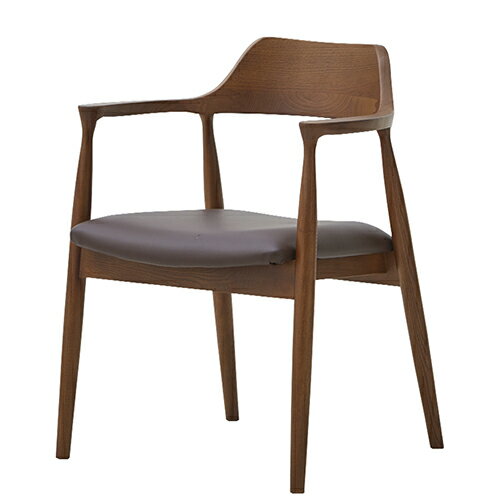 ダイニングチェア 無垢材 ノンフタル酸PVC ロジャーG 444086 ウォルナット色 単品 関家具 食卓 椅子 いす 肘付き 肘掛け 肘有り ハンスJウェグナー 法人 カフェ レストラン ホテル ゆったり