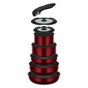 取っ手のとれるフライパン8点セットDA KSD-8A DR ディープレッド 8点 THERMOS サーモス ギフト 調理 セット とってとれる コンパクト 収納...