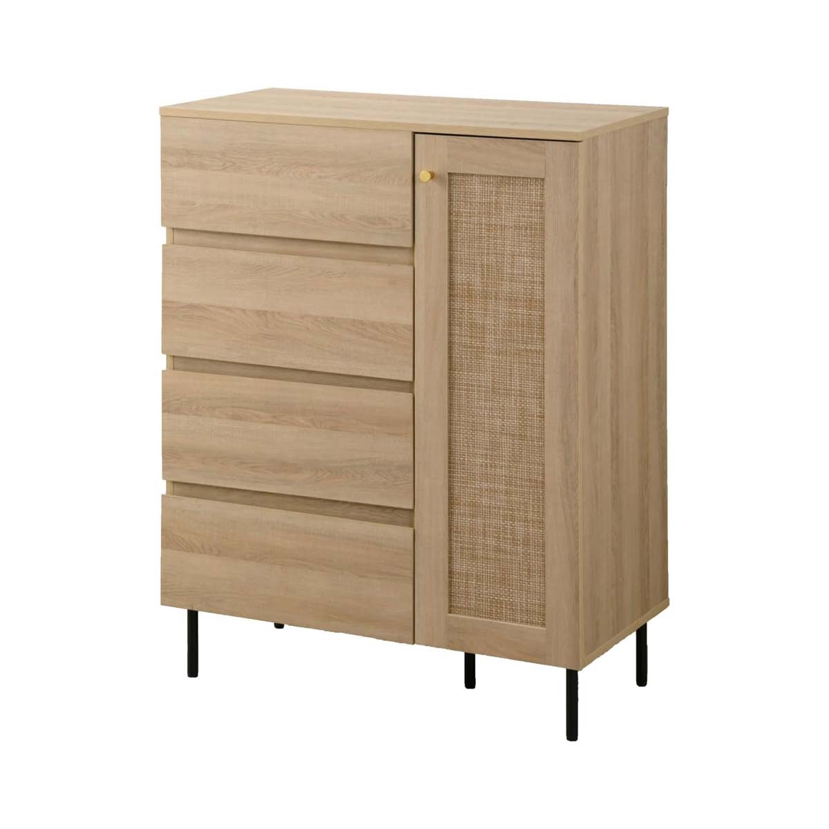 ラタン調 チェスト 幅80cm 00-100157-ok チェスト ワイエムワールド ラタン調 チェスト キャビネット 引き出し付き 収納棚 幅80cm 80幅 北欧 木製