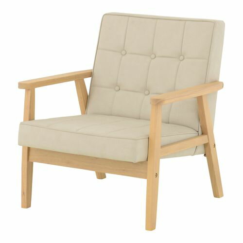 ROCOLOR ソファ 1人掛け アイボリー W67.5×D70×H72cm 4FUL 1Pソファ 一人掛け 一人暮らし 北欧 合皮 アイボリー