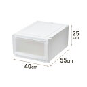 【4個セット】 フィッツケースアドバンス 55-40M ホワイトクリア M Fits 4904746155030 収納ケース クローゼット収納 押し入れ収納 衣...