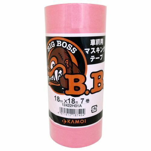 BIG BOSS 車両塗装用マスキングテープ 18mm×18m 7巻パック カモ井加工紙 マスキング 養生 ペイント 塗..
