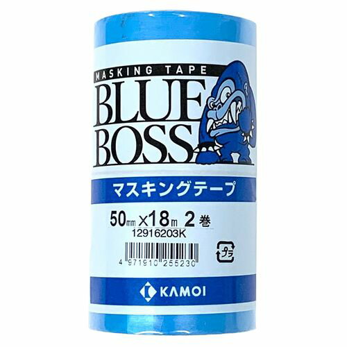 BLUE BOSS 車両塗装用マスキングテープ 50mm×18m 2巻パック カモ井加工紙 マスキング 養生 ペイント 塗..
