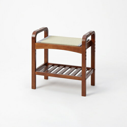 畳ベンチ (腰掛けタイプ) 座面 グレー/本体 ブラウン 50×30×52.5cm 大島屋 畳 玄関 リビング ダイニン..