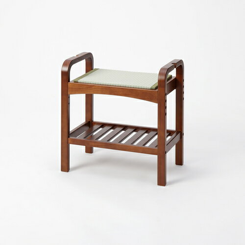 畳ベンチ (腰掛けタイプ) 座面 グリーン/本体 ブラウン 50×30×52.5cm 大島屋 畳 玄関 リビング ダイニ..