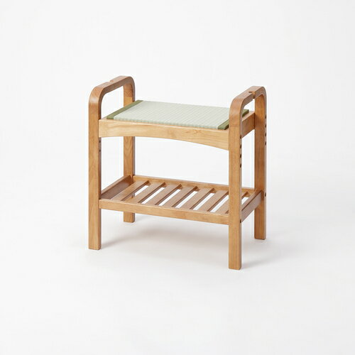 畳ベンチ (腰掛けタイプ) 座面 グリーン/本体 ナチュラル 50×30×52.5cm 大島屋 畳 玄関 リビング ダイ..