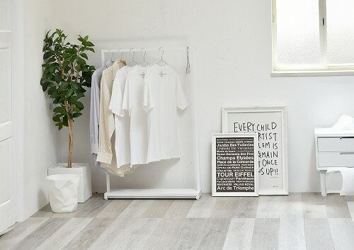 Stylish Fuku KAKERU ONLS0355MOWHT ホワイト B.Bファニシング ハンガーラック キャスター付き 棚付き スタイリッシュ 玄関収納 リビング収納 見せる収納 衣類ラック