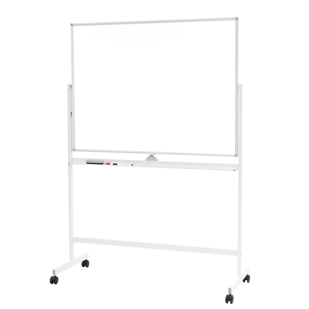 【法人限定】【沖縄・離島配達不可】 ホワイトボード 脚付 両面 スチール NF-WB-SR1290-AW-WH ホワイト 幅1200mm Netforce 掲示板 マーカー 粉受 イレーサー付き キャスター付き マグネット対応 無地 オフィス 会議室