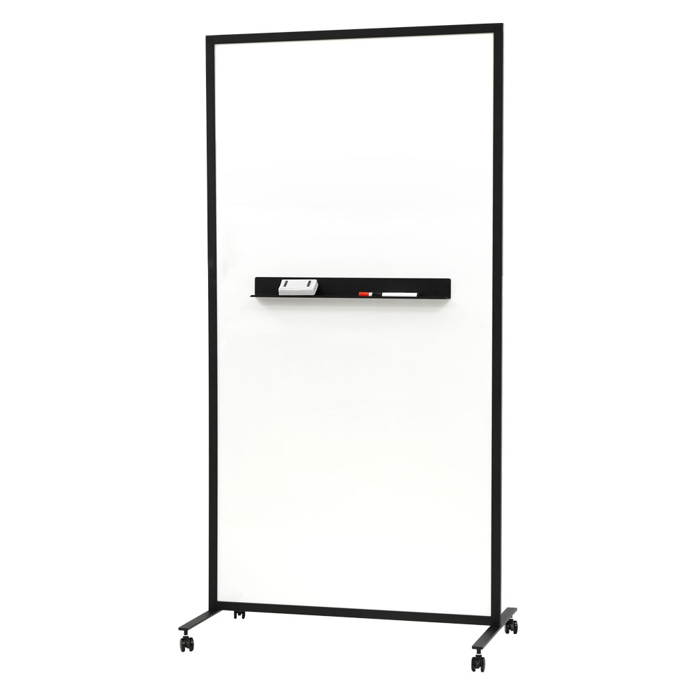 【法人限定】【沖縄・離島配達不可】 ホワイトボード パーテーション 脚付 両面 NF-WB-PT9018-AW-BK ブラック 高さ1800mm Netforce 掲示板 間仕切り マーカー 粉受 イレーサー付き キャスター付き マグネット対応 オフィス