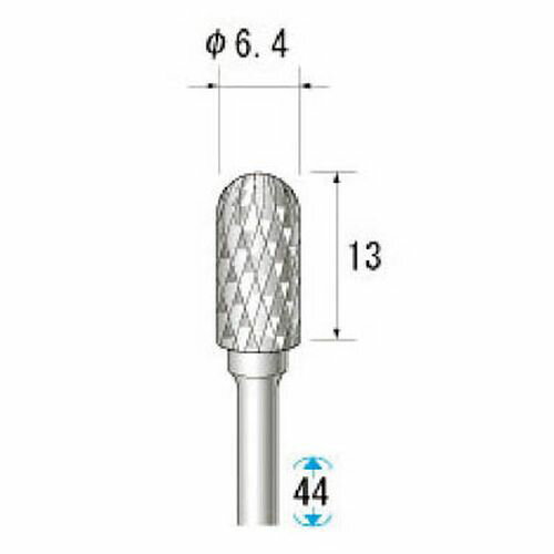 超硬アロイカッター 24623_5257 先丸円筒/刃径:6.4mm ナカニシ