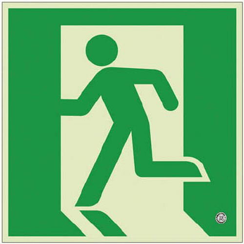 高輝度蓄光標識 避難口C200級200角 836021 非常口/縦200x横200mm ユニット