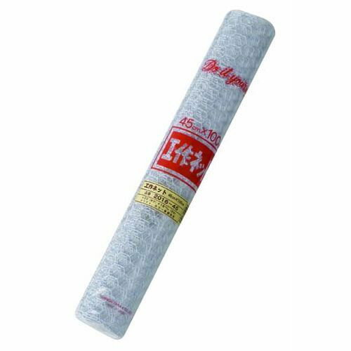 工作ネット ビニール 亀甲金網 2016-45 W 巾×長さ 450×1m ホワイト 吉田隆