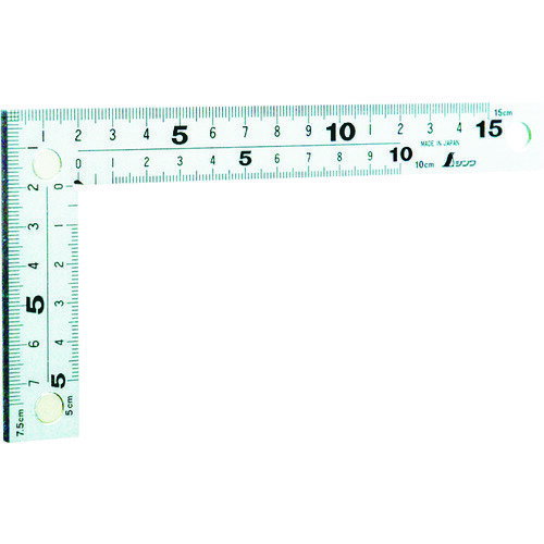 曲尺 厚手広巾シルバー15cm 表裏同目マグネット付 10435 シンワ