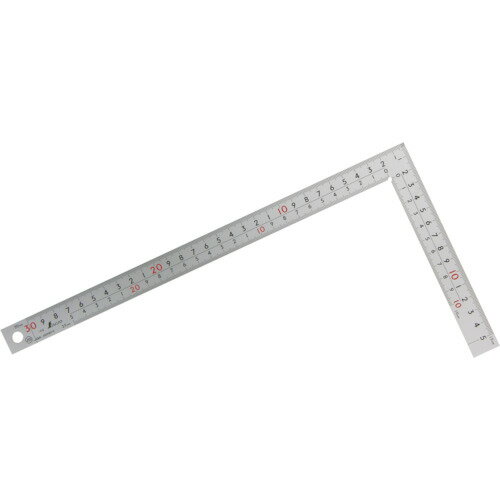 曲尺厚手広巾 シルバー30cm建築・鉄工用 表裏目盛 8段cm数 10451 長辺320mm シンワ