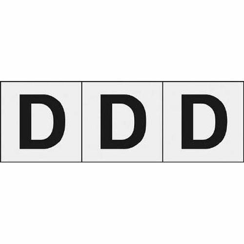 アルファベットステッカー 3枚入 透明地／黒文字 TSN30DTM 30×30 「D」 TRUSCO