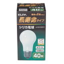 シリカ電球 長寿命タイプ E26 LW100V38W-W ホワイト 40W ELPA