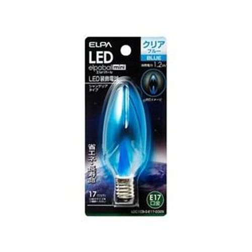 LED装飾電球 シャンデリア球タイプ LDC1CBGE17G329 クリアブルー ELPA