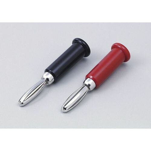 ●工作などに便利！バナナチップ。 ●主にテスター棒などの補修パーツとして使用。 ●ELPAのバナナチップをDCMでは販売しております。その他の工作用品も多数取扱っております。 ●サイズ：大。 ●全長：約47.5mm。 ●テスター棒用。