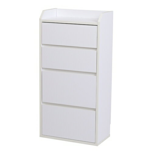 チェスト カウンター下収納 薄型 4段 引出し 幅40 YHK-0204-WH ホワイト JKプラン