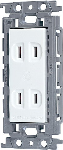 埋込ダブルコンセント(絶縁枠付) WTF15024WK コスモシリーズワイド21用配線器具 コスモワイド21