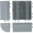 (屋外用マット)エバックライナ-ハードマット F120FO_2101GY グレー 長150/幅75mm/縁駒O コンドル