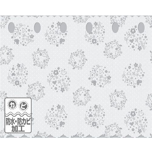 新防水防カビカフェカーテン CFC-02 ホワイト 45x100cm 明和グラビア