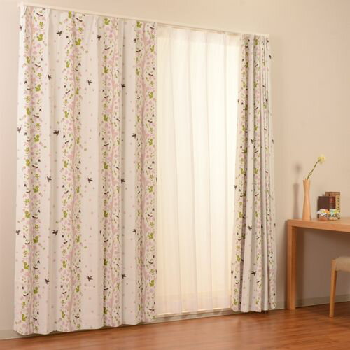 カーテン ボスカート 2枚入 ピンク 100×200cm ユニベール