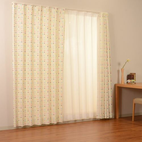 カーテン ルチーア 2枚入 アイボリー 100×135cm ユニベール