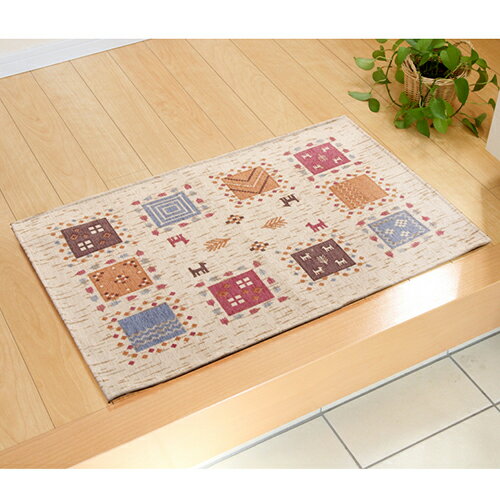 ギャベル 玄関マット ベージュ 約50×80cm ベージュ 約50×80cm IKEHIKO
