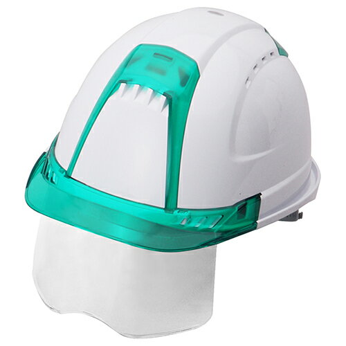 ヘルメット ヴェンティープラス NO.391F-G-C 白/ヒサシ:グリーン レンズ（クリア） TOYO