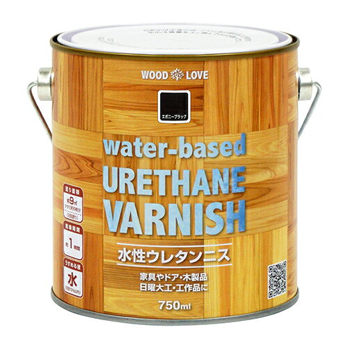 水性ウレタンニス 750ml エボニーブラック ニッペ