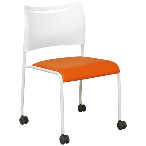 キャスター付ミーティングチェア 142137LTS-4CW-V OR オレンジ 520X535X790 アイリスチトセ