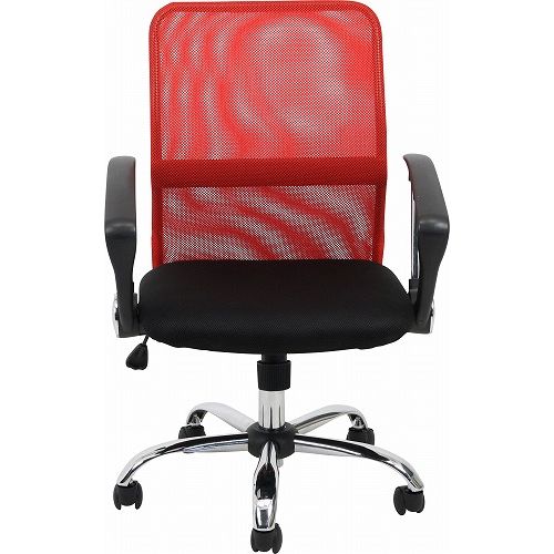 メッシュバックチェアー HF-78 90875 レッド 不二貿易 デスクチェア 椅子 ゲーミング チェア パソコンチェア ワークチェア 学習椅子 おしゃれ