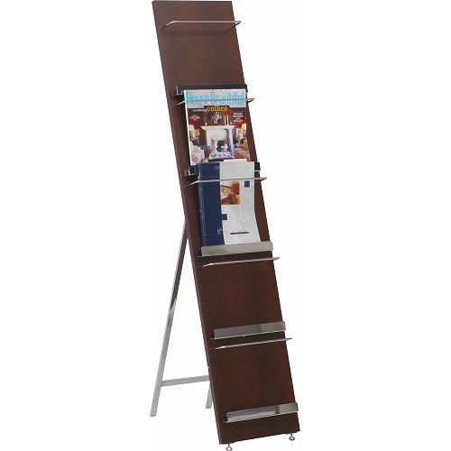 ウッド マガジンラック デコール ブラウン 82309 幅300x奥行500x高さ1400mm 不二貿易 5段 木製 スリム ..