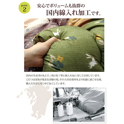 うさぎ柄 大判こたつ掛け敷きセット こよみ グ...の紹介画像3
