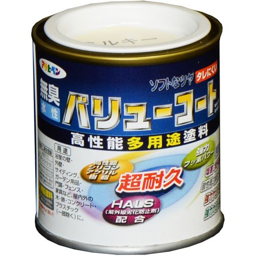 アサヒペン 水性バリューコート 1/12L ミルキーホワイト|塗料・補修用品 塗料・ペンキ 外壁・コンクリート用 塗料・補修用品 塗料・ペンキ 万能塗料