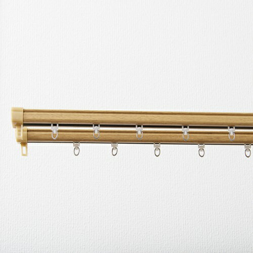 【法人限定】静音角型伸縮カーテンレール ナチュラル 3Mダブル ナチュラル 3Mダブル フルネス