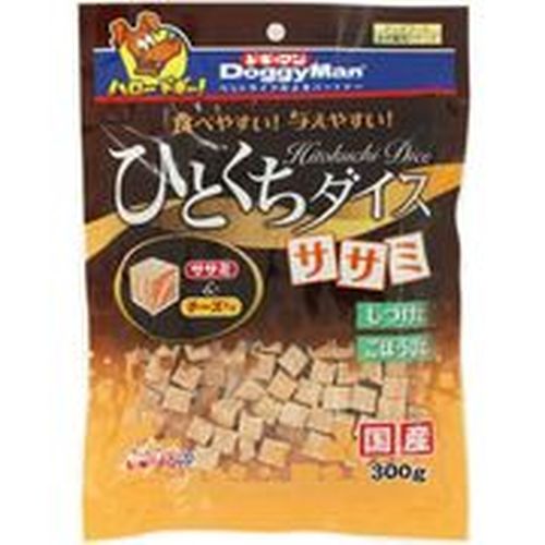 ササミとチーズの旨味と香りがぎゅっと詰まったダイス型おやつ。 ●ごほうびに最適。 ●ササミとチーズの旨味と香りがぎゅっと詰まったおいしさいっぱいのダイス型おやつ。 ●旨味が詰まった約1cm四方の小さなダイス。 ●少量でも満足たっぷりのおいしさ。 ●しつけやトレーニングのごほうびに最適なサイズとうまさです。 ●フードに混ぜて、おいしいトッピングとしても使えます。 ●マーブル模様のダイスにササミとチーズの旨味と香りがいっぱい。 ●愛犬を魅了します。 ●ドギーマンのドギーマンひとくちダイス300gをDCMでは販売しております。その他の犬用品・グッズも多数取扱っております。 ●商品サイズ:幅180x奥行30x高さ250mm。 ●本体重量:320g ●原産国:日本。 ●パッケージに記載してある「注意」及び「与え方」を必ずお読みください。 ●お買い上げ後は直射日光・高温多湿の場所を避けて保存してください。 ●開封後は冷蔵し、賞味期限に関わらず早めに与えてください。 ●子供がペットに与えるときは、安全のため大人が立ち会ってください。 ●ペットの体調が悪くなったときには、獣医師に相談してください。